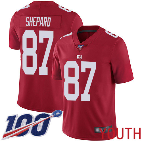 Youth New York Giants #87 Sterling Shepard Red Limited Red Inverted Legend 100th Season Football NFL Jersey->youth nfl jersey->Youth Jersey